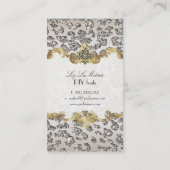 PixDezinesLeopard/Champagner/Perlstock Visitenkarte (Rückseite)