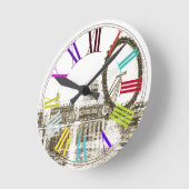 PixDezinesLondon Augen/DIY Hintergrundfarbe Runde Wanduhr (Winkel)