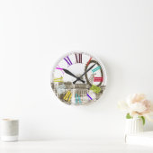 PixDezinesLondon Augen/DIY Hintergrundfarbe Runde Wanduhr (Zuhause)