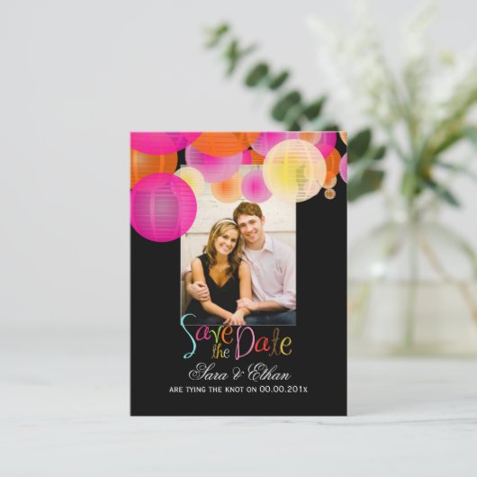 PixDezinesLterns Save the Date Ankündigungspostkarte (Stehend Vorderseite)