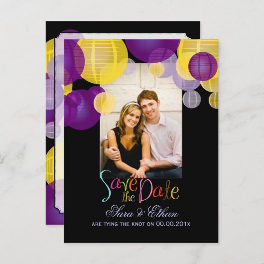 PixDezinesLterns Save the Date Ankündigungspostkarte (Vorne/Hinten)