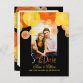 PixDezinesLterns Save the Date Ankündigungspostkarte (Vorne/Hinten)