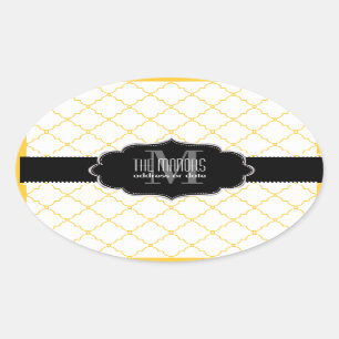 PixDezinesMarokkaner Trellis/DIY-Farben Ovaler Aufkleber