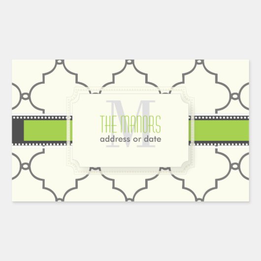 PixDezinesMarokkaner Trellis/DIY-Farben Rechteckiger Aufkleber (Vorderseite)