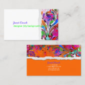 PixDezinesNeon Retro-Wirbel/Farbton Visitenkarte (Vorne/Hinten)