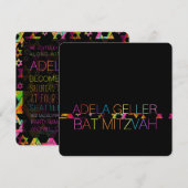 PixDezinesNeons/typografie/bat mitzvah Einladung (Vorne/Hinten)