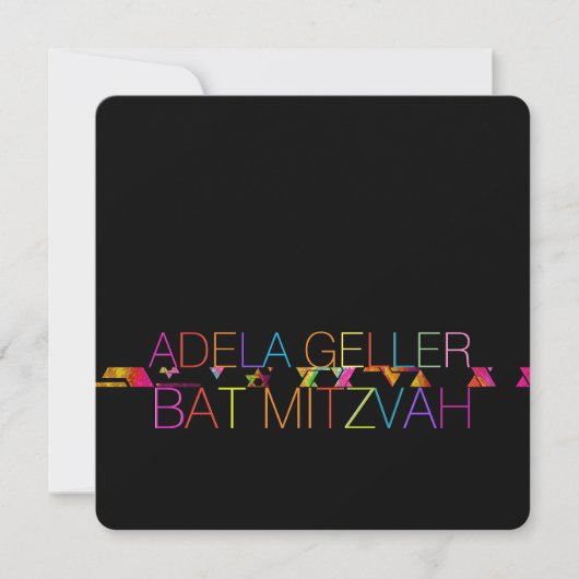 PixDezinesNeons/typografie/bat mitzvah Einladung (Vorderseite)