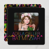 PixDezinesNeons/typografie/bat mitzvah Einladung (Vorne/Hinten)