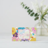 PixDezinesRetrotropische Blume/DIY-Farbton Visitenkarte (Stehend Vorderseite)