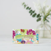 PixDezinesRetrotropische Blume/DIY-Farbton Visitenkarte (Stehend Vorderseite)