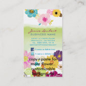 PixDezinesRetrotropische Blume/DIY-Farbton Visitenkarte (Rückseite)