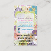 PixDezinesRetrotropische Blume/DIY-Farbton Visitenkarte (Rückseite)