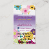 PixDezinesRetrotropische Blume/DIY-Farbton Visitenkarte (Rückseite)