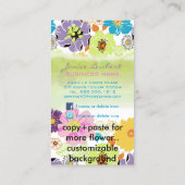 PixDezinesRetrotropische Blume/DIY-Farbton Visitenkarte (Rückseite)