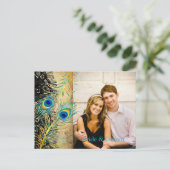 PixDezinesSpitzenpfau/DIY-Ereignis+Hintergrundfarb Ankündigungspostkarte (Stehend Vorderseite)