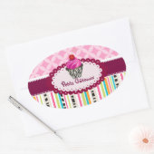 PixDezinesStreifen+Gitter+Cupcake/DIY Farbe Ovaler Aufkleber (Umschlag)