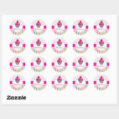 PixDezinesStreifen+Gitter+Cupcake/DIY Farbe Runder Aufkleber (Blatt)