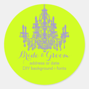 PixDezinesTulpenvioletter Kronleuchter Runder Aufkleber