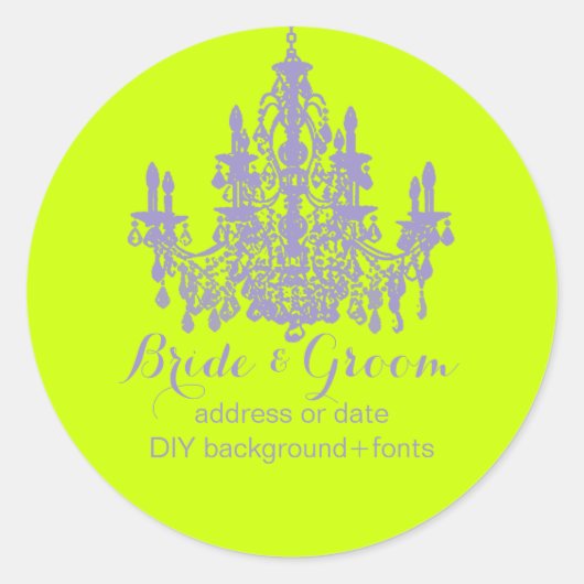 PixDezinesTulpenvioletter Kronleuchter Runder Aufkleber (Vorderseite)