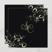 PixDezinesVanille-Wirbel/Farbton Einladung (Vorne/Hinten)