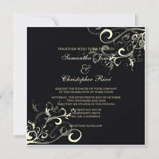 PixDezinesVanille-Wirbel/Farbton Einladung (Rückseite)