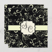 PixDezinesVanille-Wirbel/Farbton Einladung (Vorne/Hinten)