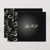 PixDezinesVanille-Wirbel/Farbton RSVP Karte (Vorne/Hinten)