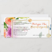 PixDezinesWasserfarbe/Blüte/Bat Mitzvah Einladung (Rückseite)