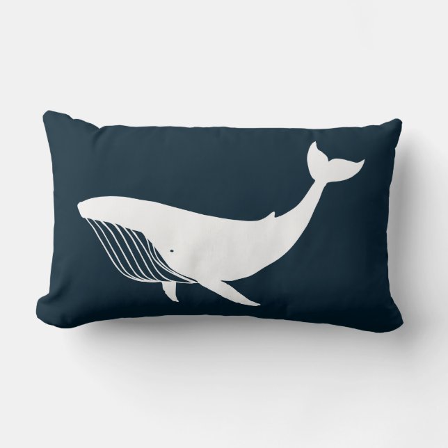 PixDezinesWeißer+Blauwal/Degenhintergrund Lendenkissen (Vorderseite)