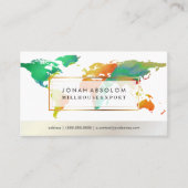 PixDezinesWeltkarte für Wasserfarben Visitenkarte (Vorderseite)