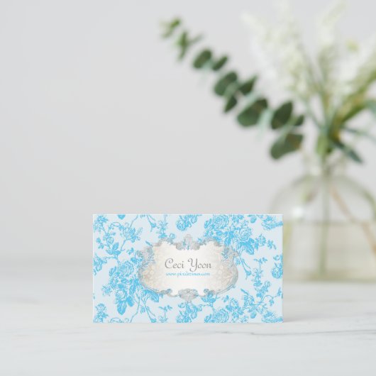 PixDezinves-Toile/Aqua-blaue Rose/DIY-Hintergrund Visitenkarte (Stehend Vorderseite)