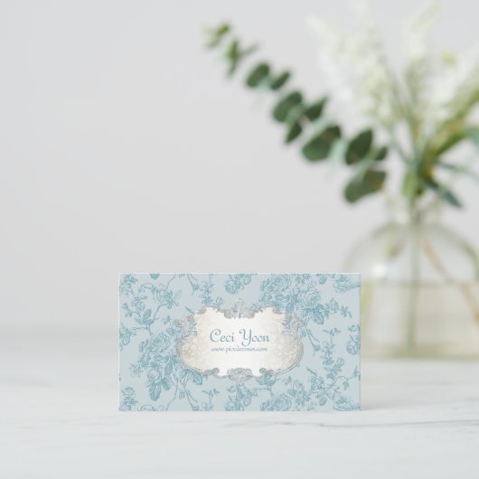 PixDezinves-Toile/aquamarine Rose/DIY-Hintergrund Visitenkarte (Stehend Vorderseite)