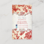 PixDezinves Toile/rote Rosen/DIY-Hintergrund Visitenkarte (Rückseite)