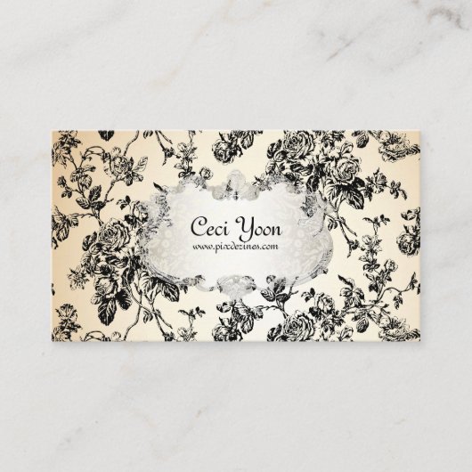 PixDezinves Toile/schwarze Rose/DIY-Hintergrund Visitenkarte (Vorderseite)