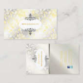 PixDezinves Vintage Rose Gelb+Grau Visitenkarte (Vorne/Hinten)