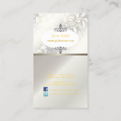 PixDezinves Vintage Rose Gelb+Grau Visitenkarte (Rückseite)