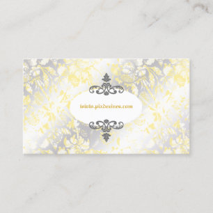 PixDezinves Vintage Rosen Gelb+Grau Visitenkarte