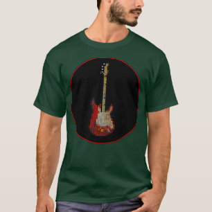 Pixel 1965 Lenny Gitarre in einem schwarzen Kreis T-Shirt