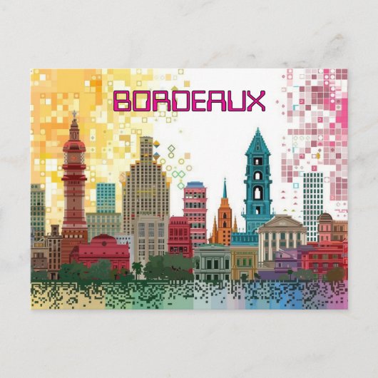 Pixel 2D Game Art Bordeaux Postkarte (Vorderseite)