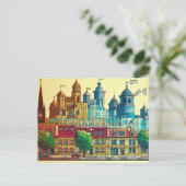 Pixel 2D Game Art Bordeaux Postkarte (Stehend Vorderseite)