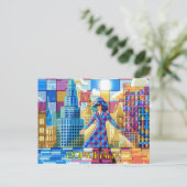 Pixel 2D Game Art Bordeaux Postkarte (Stehend Vorderseite)