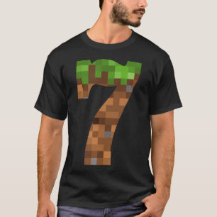 Pixel 7-Jährige Geburtstagsnummer Sieben 7-Jährige T-Shirt
