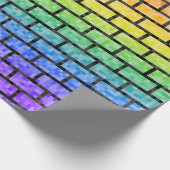 Pixel 8-Bit-Video-Spiel sehen Regenbogenspektrum Geschenkpapier (Ecke)