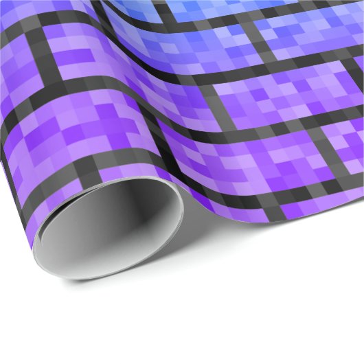 Pixel 8-Bit-Video-Spiel sehen Regenbogenspektrum Geschenkpapier (Rolleneckpunkt)