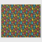 Pixel-8bit-Monster Geschenkpapier (Flach)