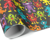 Pixel-8bit-Monster Geschenkpapier (Rolleneckpunkt)