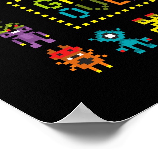 Pixel-8bit-Monster Poster (Ecke)