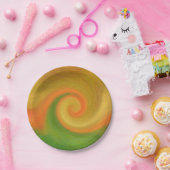 Pixel Abstrakter Herbstwirbel Pappteller (Party)