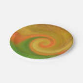 Pixel Abstrakter Herbstwirbel Pappteller (Schrägansicht)