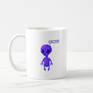 Pixel Alien Willkommen Gamer Kaffeetasse
